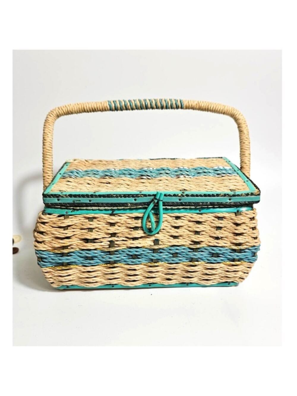 Unique 1960s Dritz Sewing Box with Many Vintage Sewing Items
